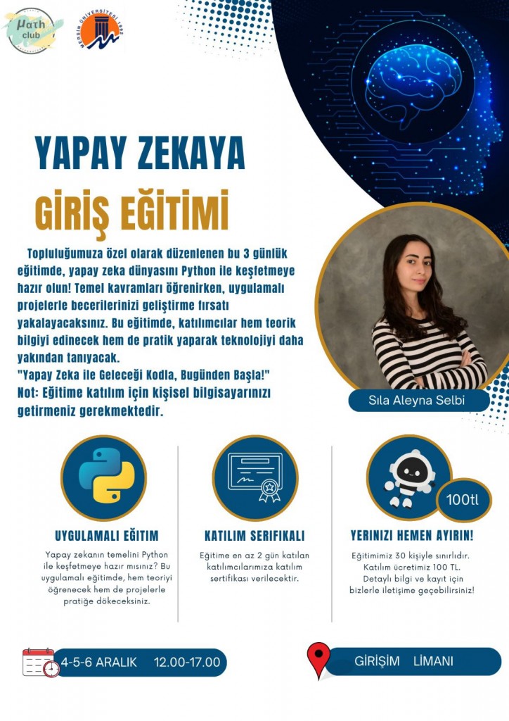 Yapay Zekaya Giriş Eğitimi detayı için tıklayınız