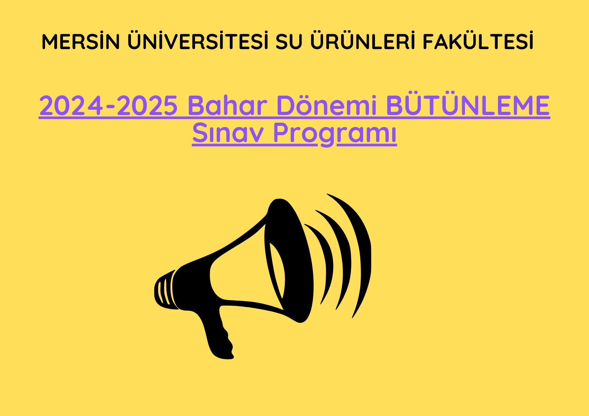 2024-2025 Bahar Dönemi BÜTÜNLEME Sınav Programı detayı için tıklayınız