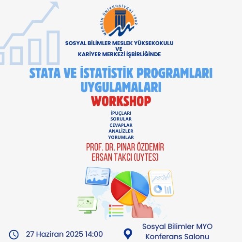 STATA İstatistik Programları ve Uygulamaları Workshop detayı için tıklayınız