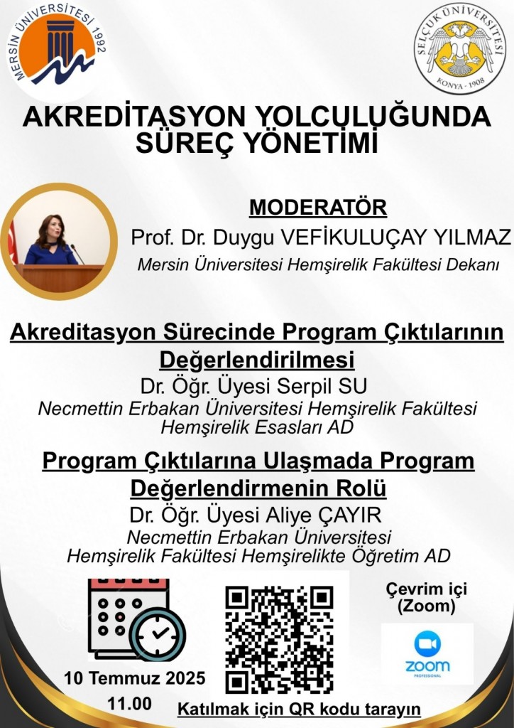 Akreditasyon Yolculuğunda Süreç Yönetimi Başlıklı Çevrim içi Toplantı Gerçekleştirilecektir detayı için tıklayınız